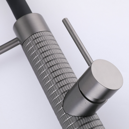 Semi-professionele Keukenkraan Angelica – Uittrekbare Uitloop – Gunmetal Grey