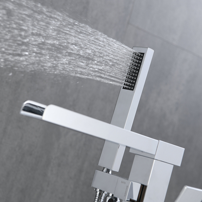 Vrijstaande Badkraan Lisandro – Watervaluitloop – Chrome
