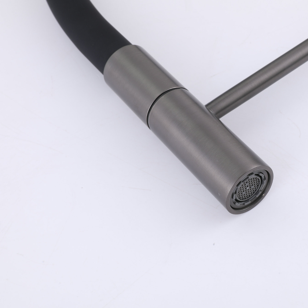 Semi-professionele Keukenkraan Angelica – Uittrekbare Uitloop – Gunmetal Grey