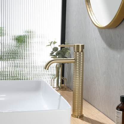 Hoge wastafelkraan Angelica - Brushed gold