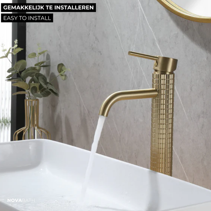 Hoge wastafelkraan Angelica - Brushed gold