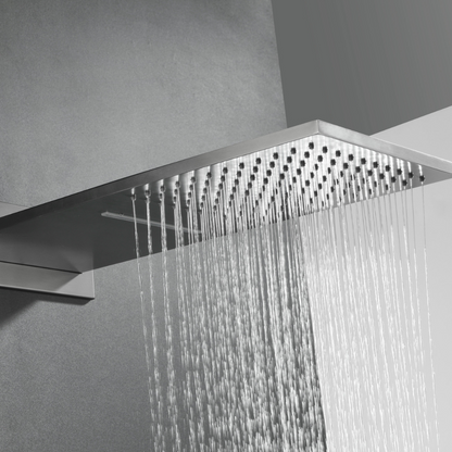 Thermostatische Inbouw Regendoucheset Isabella - Waterval - Gunmetal grey