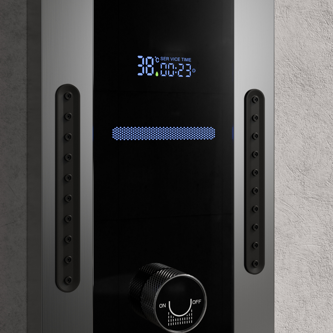 Thermostatisch Douchepaneel Marcelo – Digitale Display - Matte black
