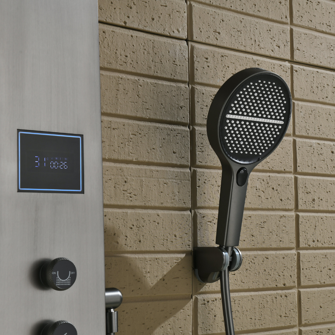 Douchepaneel Elena - LED - Digitaal display - Gunmetal grey