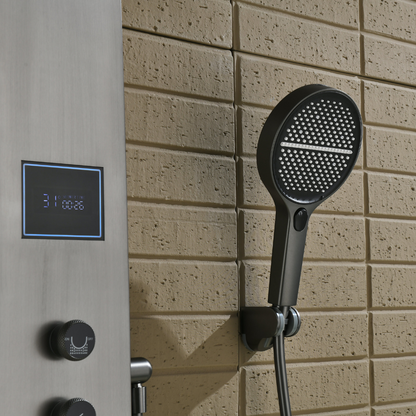 Douchepaneel Elena - LED - Digitaal display - Gunmetal grey