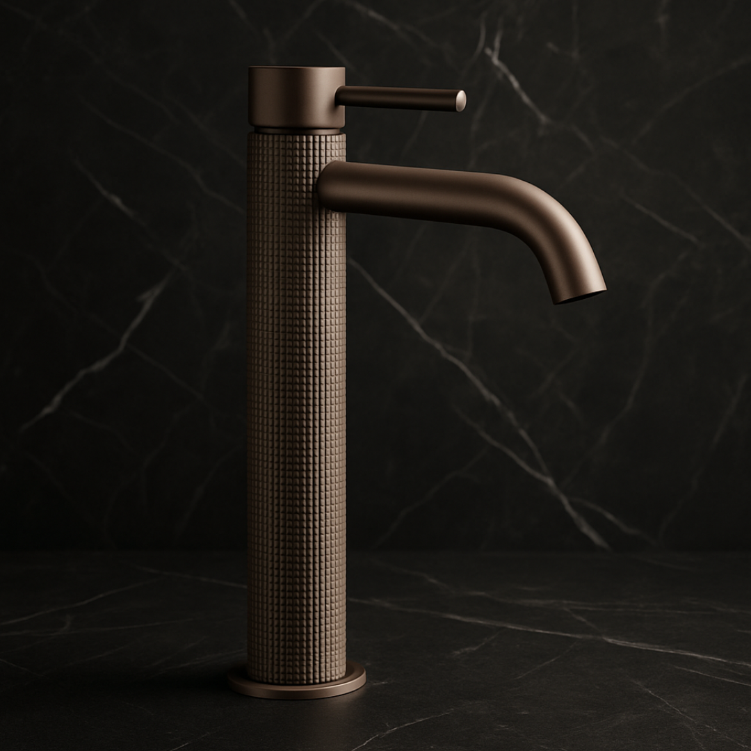 Hoge wastafelkraan Angelica - Brushed rose gold