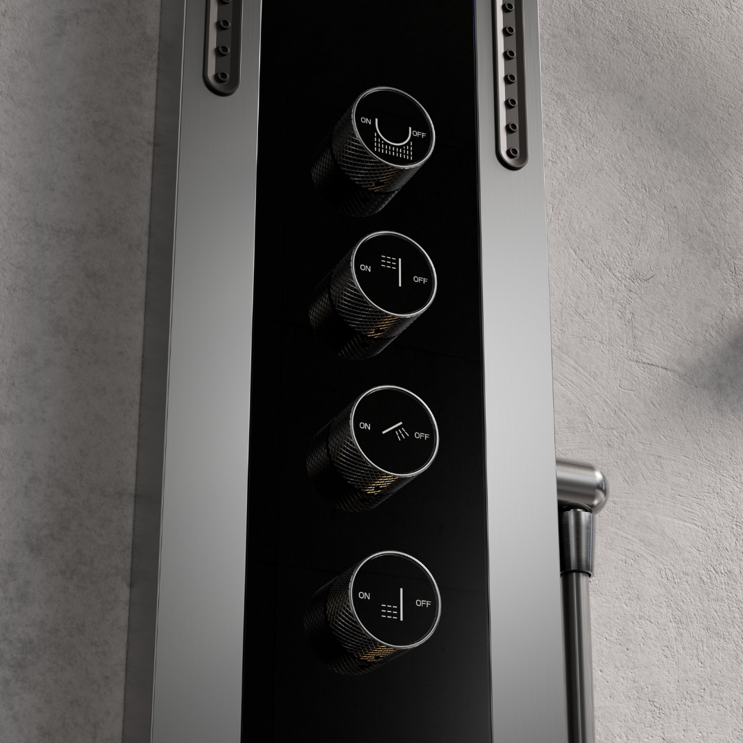 Thermostatisch Douchepaneel Marcelo – Digitale Display - Gunmetal Grey