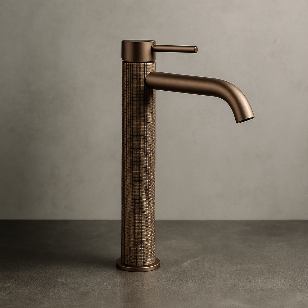 Hoge wastafelkraan Angelica - Brushed rose gold