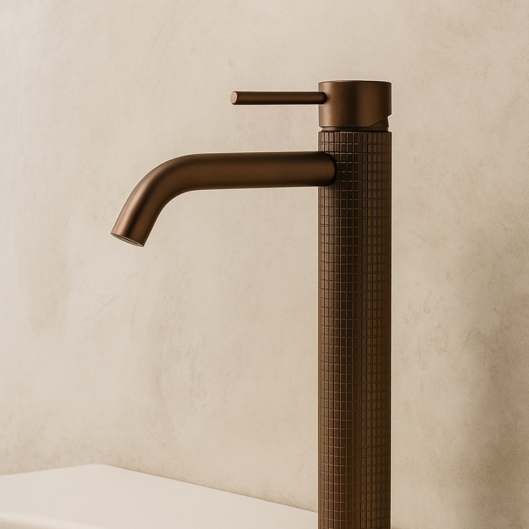 Hoge wastafelkraan Angelica - Brushed rose gold