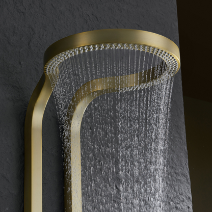 Thermostatisch Douchepaneel Marcelo – Digitale Display - Brushed gold