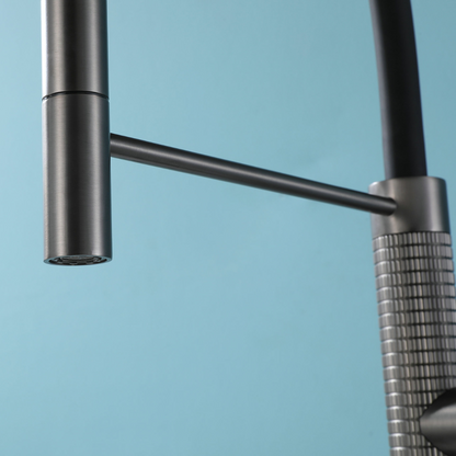 Semi-professionele Keukenkraan Angelica – Uittrekbare Uitloop – Gunmetal Grey