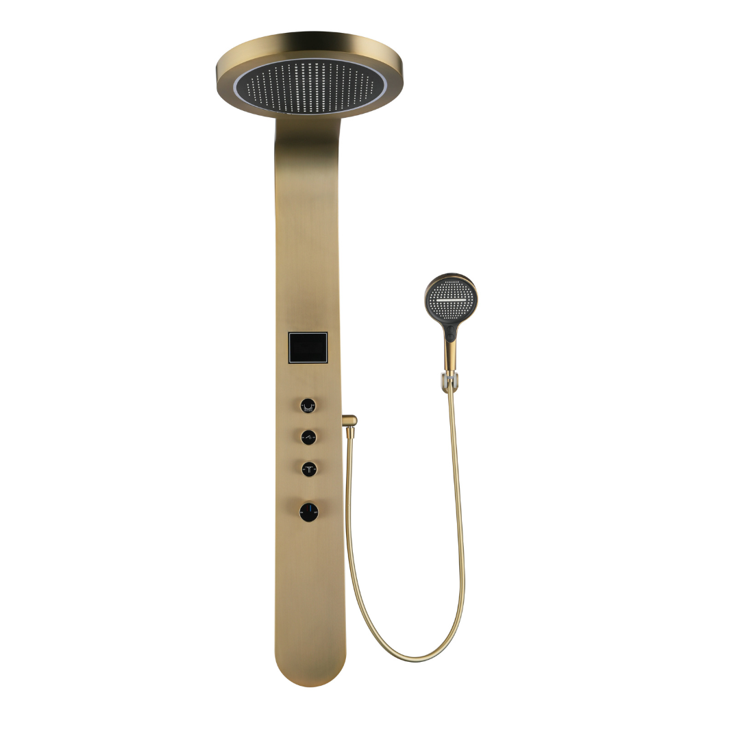 Douchepaneel Elena - LED - Digitaal display - Brushed gold