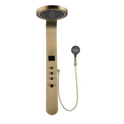 Douchepaneel Elena - LED - Digitaal display - Brushed gold
