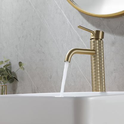 Hoge wastafelkraan Angelica - Brushed gold