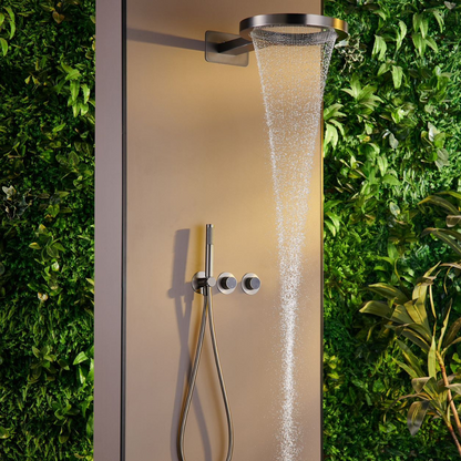 Thermostatische Inbouw Regendoucheset – Marino – Waterval & Staafhanddouche - Digitale Regeling – Gunmetal Grey
