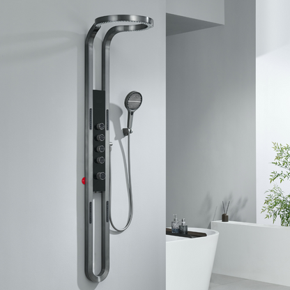 Thermostatisch Douchepaneel Marcelo – Digitale Display - Gunmetal Grey