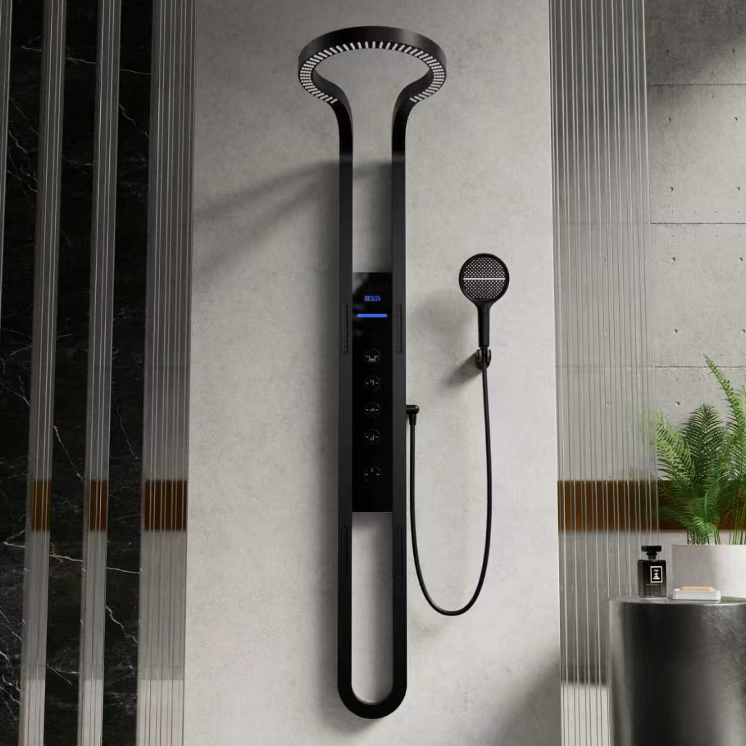Thermostatisch Douchepaneel Marcelo – Digitale Display - Matte black